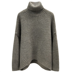 貉子毛高領外穿毛衣女慵懶寬松氣質冬季百搭羊毛加厚套頭針織上衣