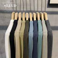 LUUD 莫代爾保暖圓領毛衣男秋冬季內搭毛線衣抗起球針織打底衫潮