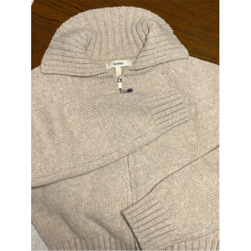 法式復古灰色短款翻領毛衣外套女秋冬洋氣歐貨雙拉鍊針織開衫上衣