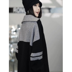 時尚中長款毛衣遮屁股洋氣2025冬季新款女大碼寬松加厚套頭上衣