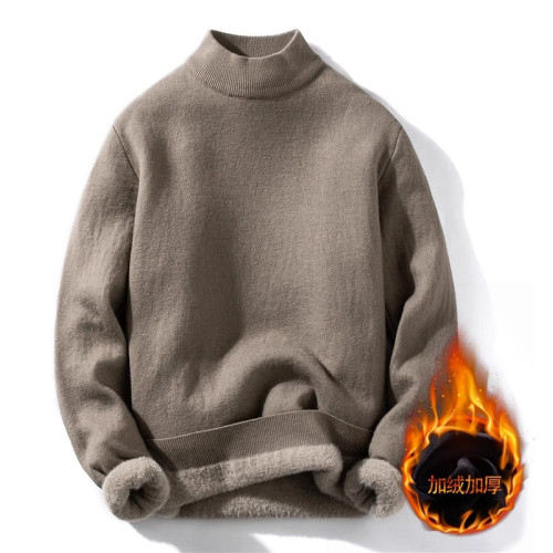 東北哈爾濱冬季零下40度防寒加絨毛衣男士加厚針織衫旅遊保暖裝備