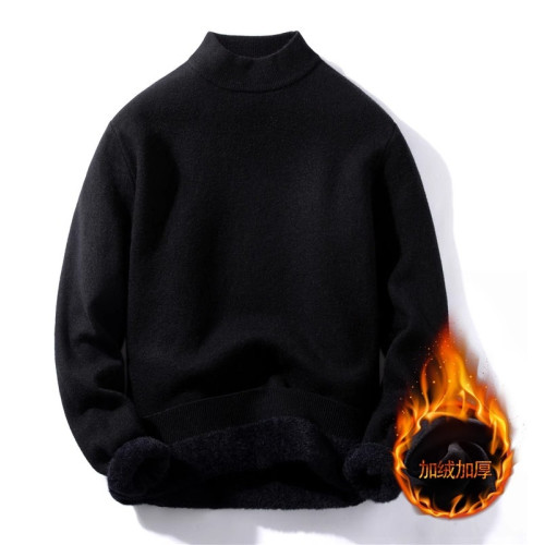 東北哈爾濱冬季零下40度防寒加絨毛衣男士加厚針織衫旅遊保暖裝備