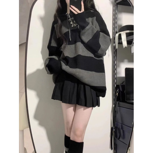 慵懶風寬松外套針織上衣女毛衣中長款復古日系冬2025新款早初秋