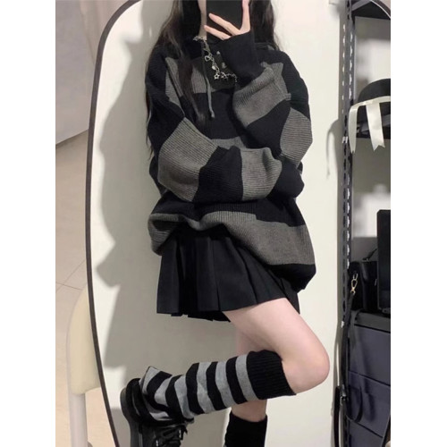 慵懶風寬松外套針織上衣女毛衣中長款復古日系冬2025新款早初秋