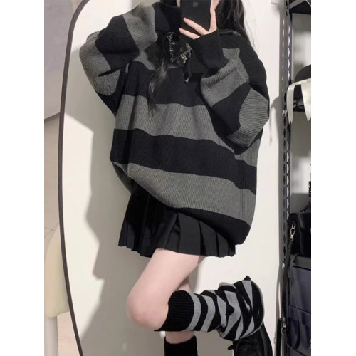 慵懶風寬松外套針織上衣女毛衣中長款復古日系冬2025新款早初秋