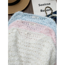 專櫃撤迴大牌剪標女裝韓系ins馬海毛毛衣女秋季百搭顯瘦短款上衣