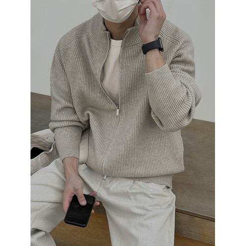 MRCYC立領慵懶風高領毛衣外套男士秋季韓系寬松潮流拉鍊針織開衫 MRCYC立領慵懶風高領毛衣外套男士秋季韓系寬松潮流拉鍊針織開衫