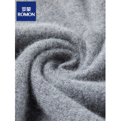 羅矇秋冬款加厚羊毛衫男士半高領針織純色內搭打底保暖中青年毛衣