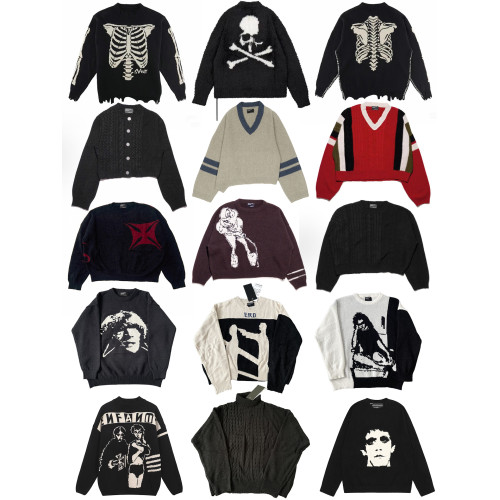 erd憂鬱的富二代美潮ins小衆高街毛衣外套針織衫維秘羊絨混紡圓領 erd憂鬱的富二代美潮ins小衆高街毛衣外套針織衫維秘羊絨混紡圓領