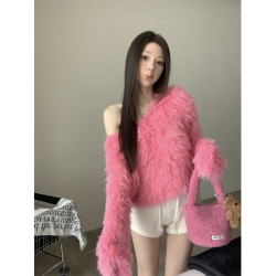 純欲風氣質斜領露肩長袖毛衣女冬季2025新款修身顯瘦套頭針織上衣