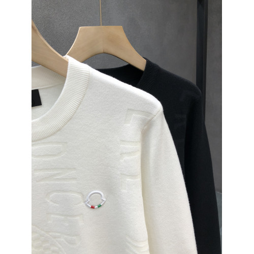 輕奢高定暗花紋白色毛衣男潮流圓領針織衫男士秋冬季內搭高級線衣