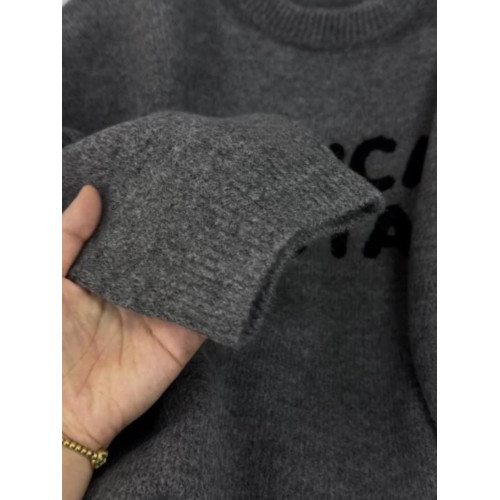 灰色復古字母提花針織秋冬寬松加厚內搭毛衣女款2025新款冬季上衣