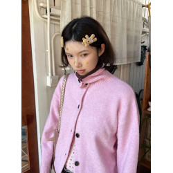 慵懶風軟糯高領毛衣外套女春秋加厚親膚粉色針織開衫寬松上衣長袖