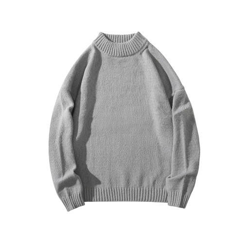 秋冬新款針織打底衫半高領毛衣男士冬季內搭毛線衣灰色外套潮牌流