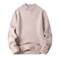 一體絨毛衣男內搭半高領秋冬季加絨加厚男裝百搭針織上衣打底衫潮