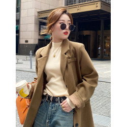 蘇三三粉色羊毛打底衫女秋冬內搭毛衣2025新款高級感針織高領上衣