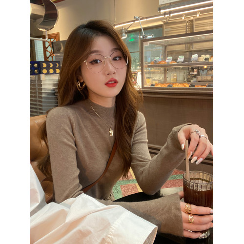 蘇三三粉色羊毛打底衫女秋冬內搭毛衣2025新款高級感針織高領上衣