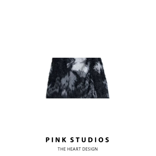 蝴蝶提花撞色仿貂毛毛衣女秋冬復古慵懶風寬松套頭軟糯露肩針織衫 蝴蝶提花撞色仿貂毛毛衣女秋冬復古慵懶風寬松套頭軟糯露肩針織衫