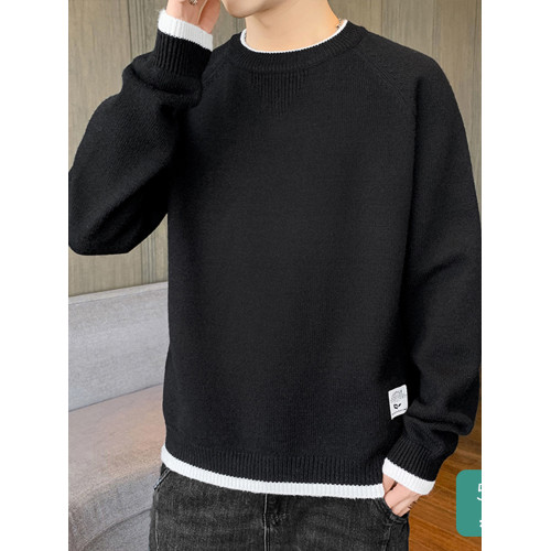 毛衣男款2025春秋季潮牌上衣服圓領套頭針織衫秋冬裝日系復古外套