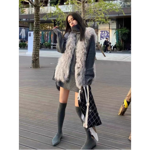 2025年中長款高領毛衣女遮屁股秋冬季堆堆領寬松慵懶風加厚打底衫