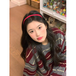 oversize復古撞色紅色條紋毛衣女慵懶冬季新款韓版寬松打底針織衫