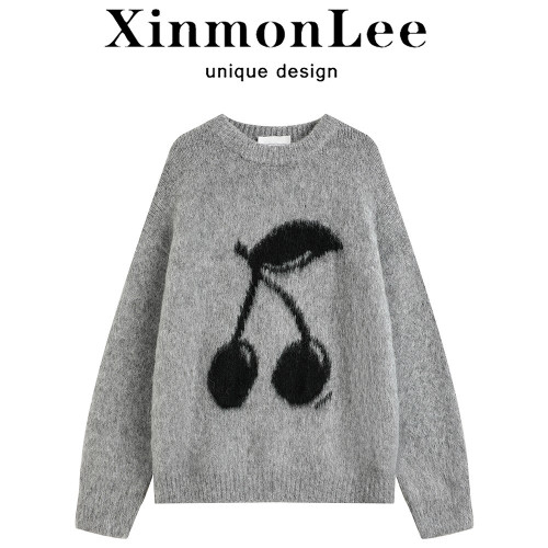 XinmonLee今年流行的漂亮軟糯糯毛衣女秋冬超好看寬松針織衫上衣