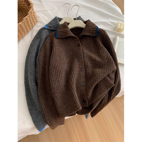 慵懶感深灰色高領毛衣外套女軟糯百搭小個子針織開衫秋冬保暖上衣 慵懶感深灰色高領毛衣外套女軟糯百搭小個子針織開衫秋冬保暖上衣