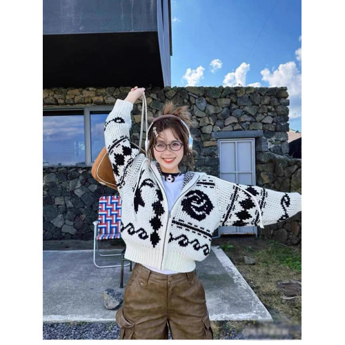 柳智敏明星同款韓版寬松慵懶風加厚針織開衫毛衣女外套2025秋冬新 柳智敏明星同款韓版寬松慵懶風加厚針織開衫毛衣女外套2025秋冬新