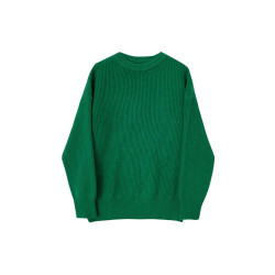 慵懶風毛衣女圓領寬松套頭外穿長袖針織衫秋冬中長款百搭休閒上衣