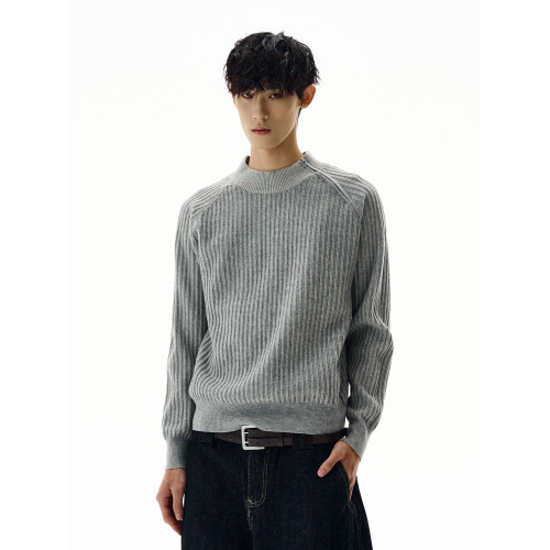 A PUEE美式復古斜拉鍊坑條針織衫cleanfit高級感百搭短款修身毛衣 A PUEE美式復古斜拉鍊坑條針織衫cleanfit高級感百搭短款修身毛衣