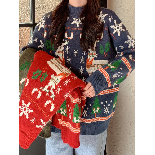 慵懶風紅色過年毛衣女秋冬季內搭2025新款爆款小個子寬松針織上衣