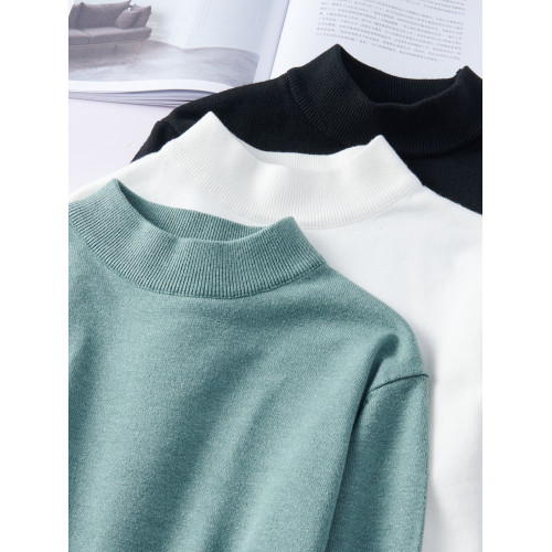 半高領毛衣男秋冬加絨加厚中領針織衫男士保暖打底衫內搭2025新款 半高領毛衣男秋冬加絨加厚中領針織衫男士保暖打底衫內搭2025新款