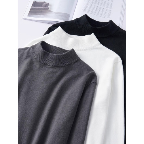 半高領毛衣男秋冬加絨加厚中領針織衫男士保暖打底衫內搭2025新款 半高領毛衣男秋冬加絨加厚中領針織衫男士保暖打底衫內搭2025新款