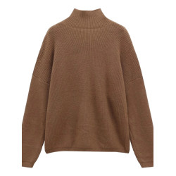 慵懶風高領毛衣女秋冬季加厚外穿復古寬松純色簡約百搭針織衫上衣