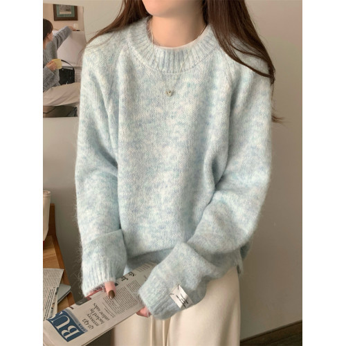 秋冬奶fufu仿馬海毛軟糯上衣女高級感洋氣百搭針織衫大碼寬松毛衣