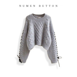 大碼春秋裝慵懶風高級感超好看毛衣女2025新款白色圓領針織衫上衣