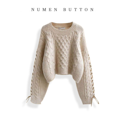 大碼春秋裝慵懶風高級感超好看毛衣女2025新款白色圓領針織衫上衣