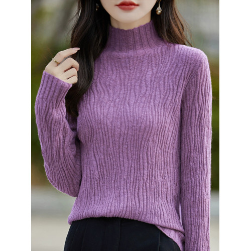 2024秋冬新款肌理感半高領加厚毛衣女顯瘦優雅針織內搭軟糯打底衫 2024秋冬新款肌理感半高領加厚毛衣女顯瘦優雅針織內搭軟糯打底衫