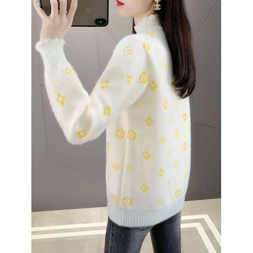 加絨加厚半高領毛衣女洋氣2025秋冬新款寬松百搭水貂絨針織打底衫 加絨加厚半高領毛衣女洋氣2025秋冬新款寬松百搭水貂絨針織打底衫