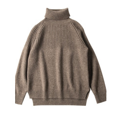 2025秋冬新款高領羊絨毛衣女寬松加厚套頭打底針織衫顯瘦保暖上衣