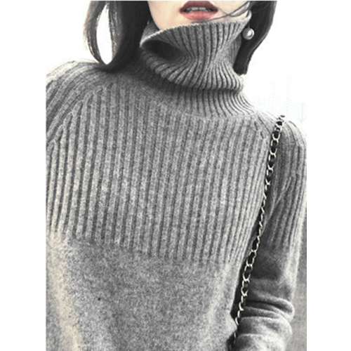 2025秋冬新款高領羊絨毛衣女寬松加厚套頭打底針織衫顯瘦保暖上衣