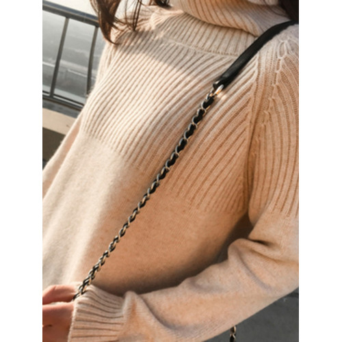 2025秋冬新款高領羊絨毛衣女寬松加厚套頭打底針織衫顯瘦保暖上衣