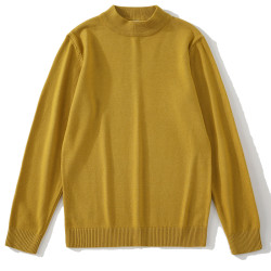 LUUD 冬季黑色半高小立領針織毛線衫韓版百搭修身打底內搭上衣男