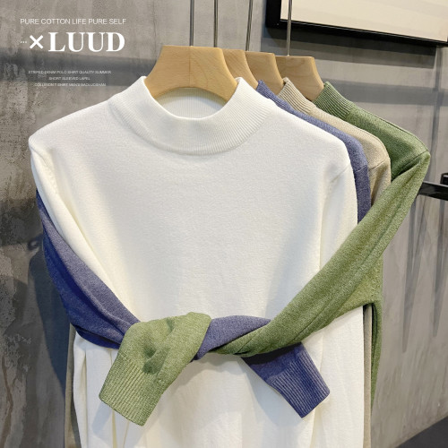 LUUD 冬季黑色半高小立領針織毛線衫韓版百搭修身打底內搭上衣男 LUUD 冬季黑色半高小立領針織毛線衫韓版百搭修身打底內搭上衣男
