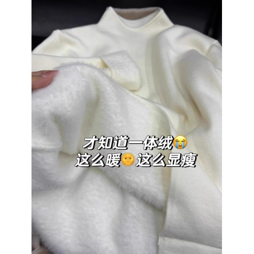 打底衫女秋冬高級感內搭2025新款白色加絨加厚針織半高領長袖毛衣 打底衫女秋冬高級感內搭2025新款白色加絨加厚針織半高領長袖毛衣