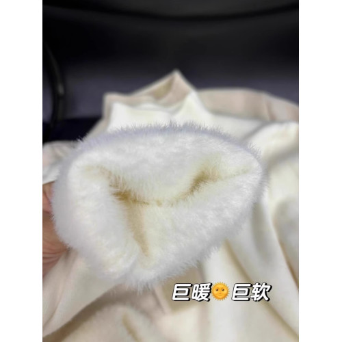 打底衫女秋冬高級感內搭2025新款白色加絨加厚針織半高領長袖毛衣 打底衫女秋冬高級感內搭2025新款白色加絨加厚針織半高領長袖毛衣