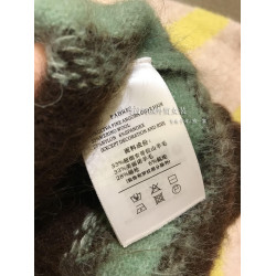 巨，超細安哥拉山羊毛！！撞色條紋馬海毛復古針織毛衣女秋冬