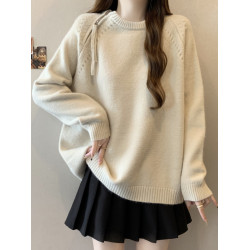 慵懶風套頭毛衣女秋冬加厚內搭大碼胖mm中長款遮屁股軟糯針織上衣