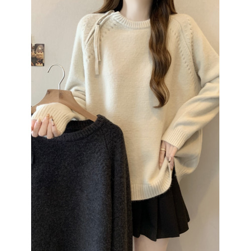 慵懶風套頭毛衣女秋冬加厚內搭大碼胖mm中長款遮屁股軟糯針織上衣 慵懶風套頭毛衣女秋冬加厚內搭大碼胖mm中長款遮屁股軟糯針織上衣