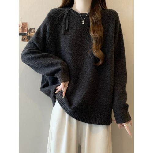 慵懶風套頭毛衣女秋冬加厚內搭大碼胖mm中長款遮屁股軟糯針織上衣 慵懶風套頭毛衣女秋冬加厚內搭大碼胖mm中長款遮屁股軟糯針織上衣